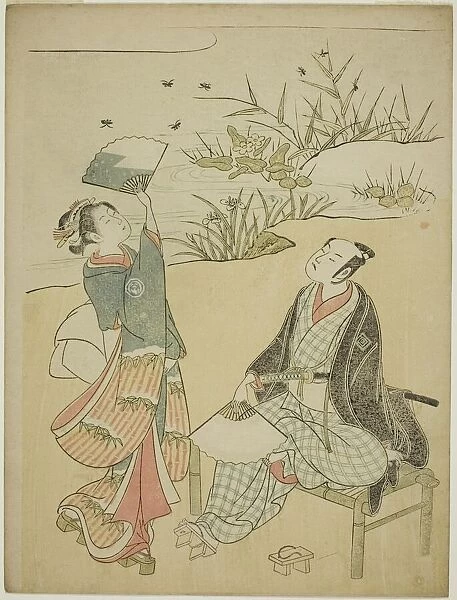 Two Actors Catching Fireflies, c. 1765  /  70. Creator: Torii Kiyomitsu
