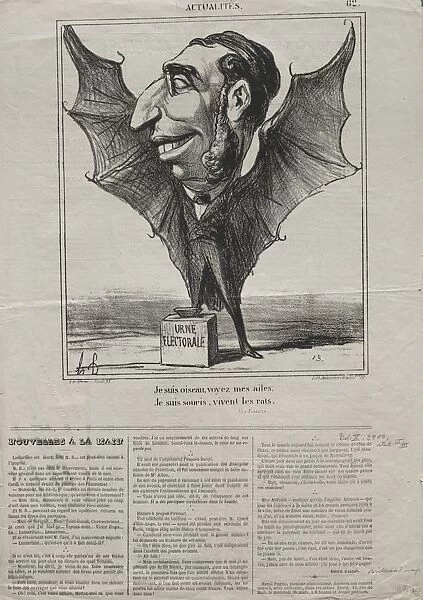Actualities (No. 62): I am a bird, see my wings 1869. Creator: Honore Daumier (French