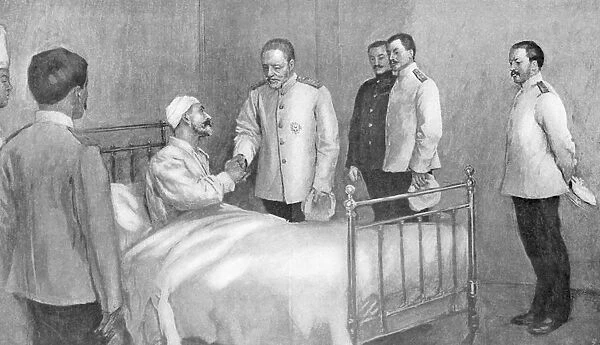 Admiral Togo visiting Russian Admiral Rozhestvensky in hospital, Russo-Japanese War, 1904-5