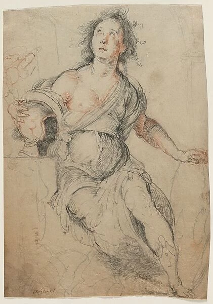 Allegorical Figure, c. 1635. Creator: Bernardo Strozzi (Italian, 1581?-1644)