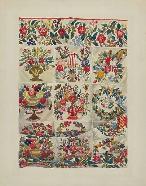 Applique Quilt (Friendship Quilt), c. 1937. Creator: Verna Tallman