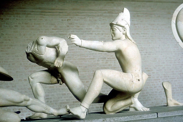Archer and warrior from the West Pediment of the Temple of Aphaia, Aegina, Greece, c500 - 480 BC