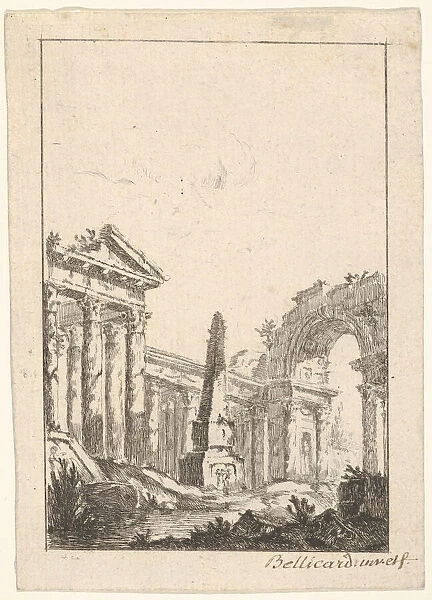 Architectural Capriccio, 1745-80. Creator: Jerome Charles Bellicard