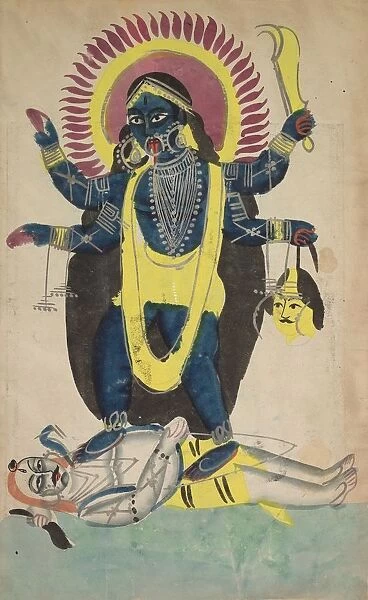 Two Aspects of Kali: Kali Dancing on Shiva, c. 1880 - 1890. Creator: Unknown