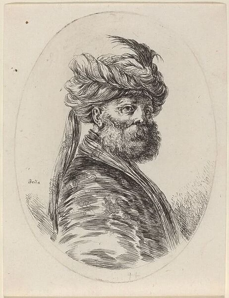 Bearded Moor in a Feathered Turban with a Veil, Turned to the Right, 1649  /  1650