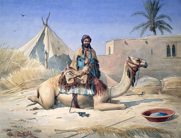 Bedouin and Camel, 1830. Artist: Emile Prisse D Avennes