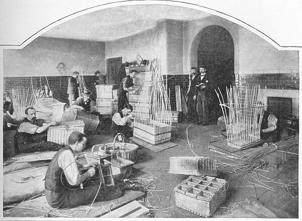 Blind basket-makers at work, Tottenham Court Road, London, c1901 (1903)