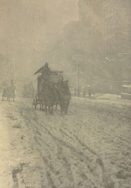 Camera Work: Winter - Fifth Avenue, 1892. Creator: Alfred Stieglitz (American, 1864-1946)