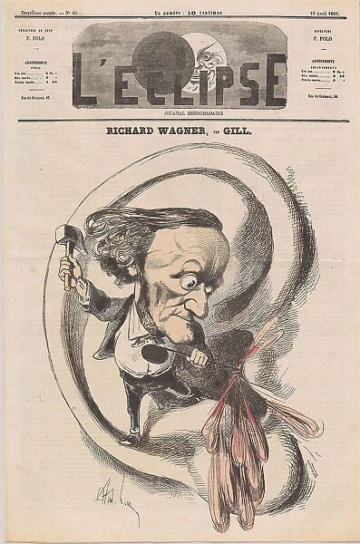 Caricature of Richard Wagner in L Eclipse, 1869