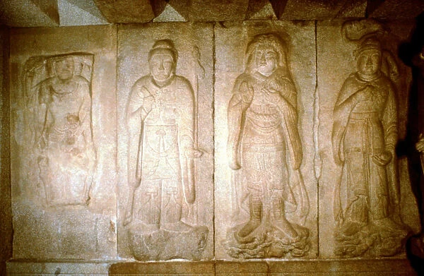 Carving in a cave shrine, Sokkuram, near Kyongju, South Korea