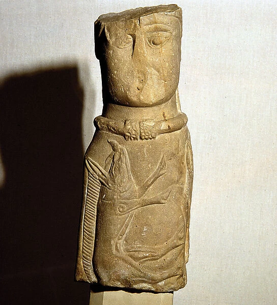 Celtic stone figure with torc and boar relief, Euffigneux, France