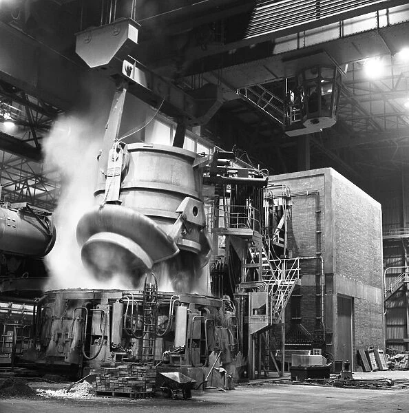 Charging a furnace, Park Gate Iron & Steel Co, Rotherham, South Yorkshire, 1964