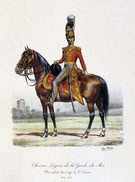 Chevau-Legers de la Garde du Roi, Marechal-des-Logis de 1er Classe, 1814-15. Artist: Eugene Titeux