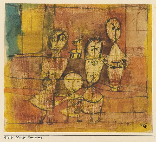 Children and dog, 1920. Artist: Klee, Paul (1879-1940)