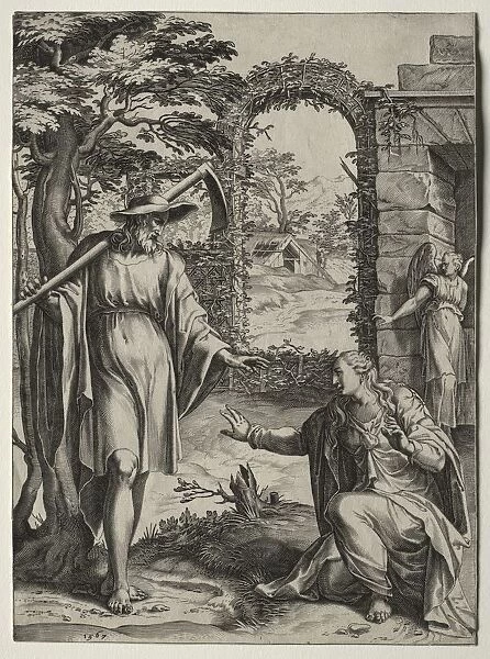 Christ Appearing to Mary Magdalen, 1567. Creator: Cornelis Cort (Dutch, 1533-1578); Giulio Clovio