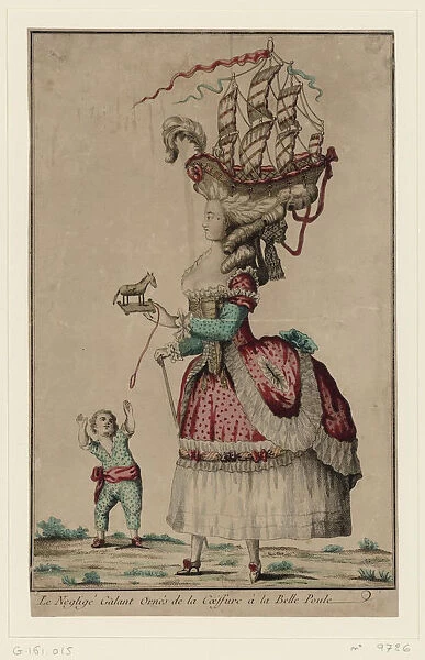 Coiffure a la Belle-Poule, 1778. Artist: Anonymous