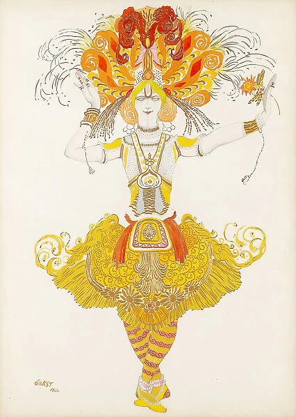 Costume design for the ballet The Firebird (L oiseau de feu) by I. Stravinsky, 1922