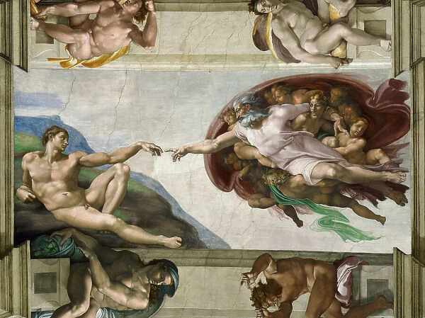The Creation of Adam (Sistine Chapel ceiling in the Vatican), 1508-1512