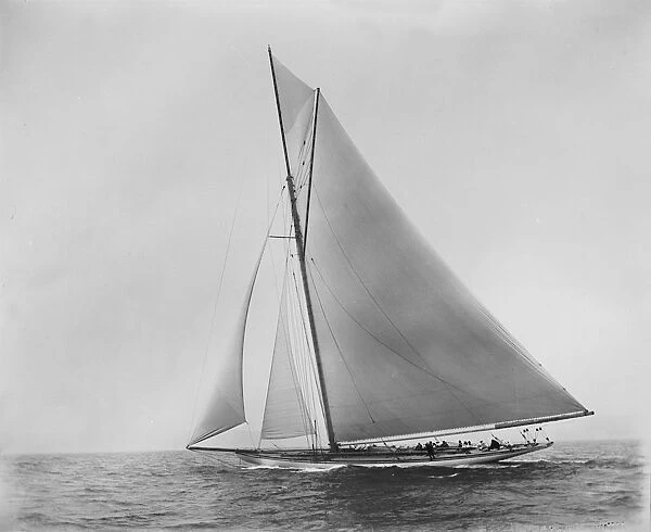 The cutter Shamrock sailing close-hauled. Creator: Kirk & Sons of Cowes