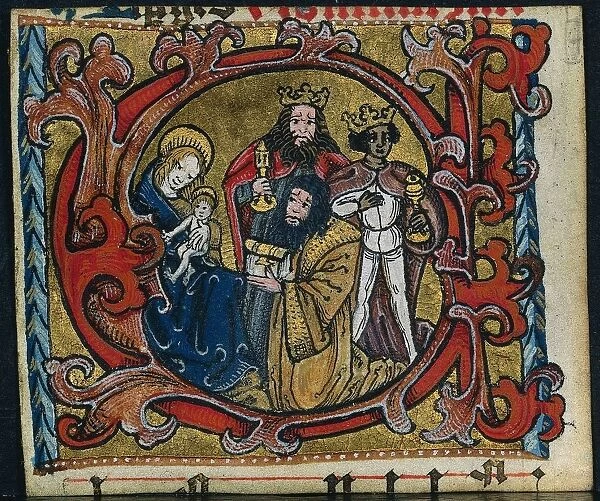 Three Cuttings from a Missal: Initial C with the Adoration of the Magi, c. 1470-1500