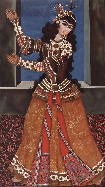 Dancing Girl with Castanets, Early 19th cen Artist: Iranian master