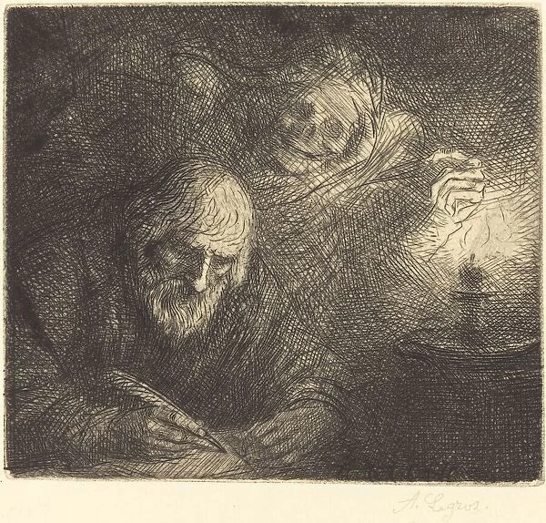 Death and the Philosopher (La mort et le philosophe). Creator: Alphonse Legros