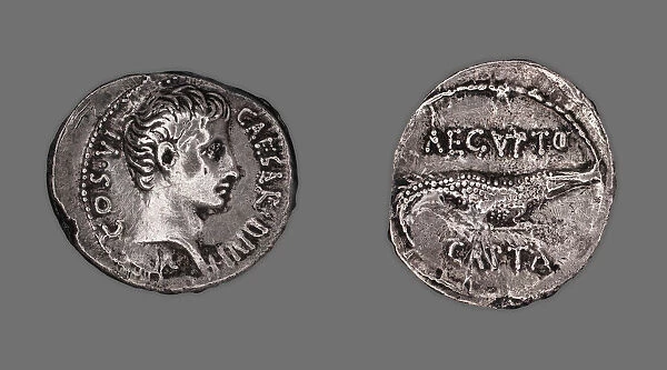 Denarius (Coin) Portraying Octavian, 28 BCE, issued by Octavian. Creator: Unknown