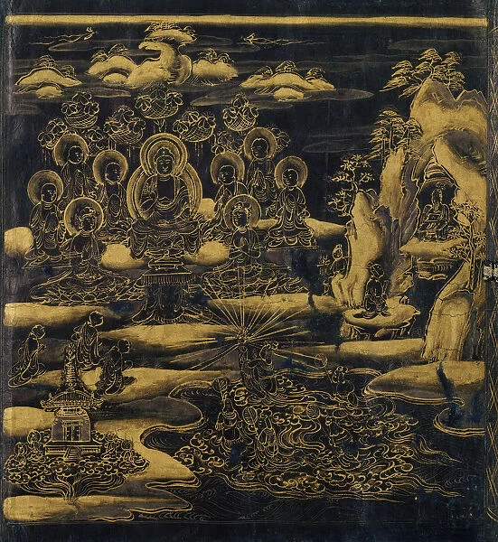 'Devadatta, ' Chapter 12 of the Lotus Sutra (Hoke-kyo, Daibadatta-bon), 12th century. Creator: Unknown. 'Devadatta, ' Chapter 12 of the Lotus Sutra (Hoke-kyo, Daibadatta-bon), 12th century. Creator: Unknown