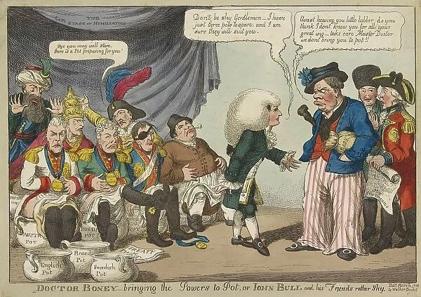 Doctor Boney_bringing the Powers to Pot... 1808 (hand coloured engraving). Creator