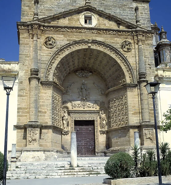 Detail of the door of the Church of Santa Maria de la Asuncion in Utrera (Sevilla)