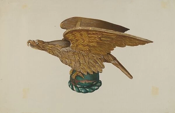 Eagle from Tugboat Wheelhouse, c. 1939. Creator: John W Kelleher