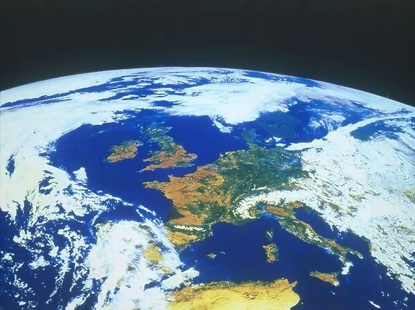 Earth from space - Europe seen from a satellite, c1980s. Creator: NASA