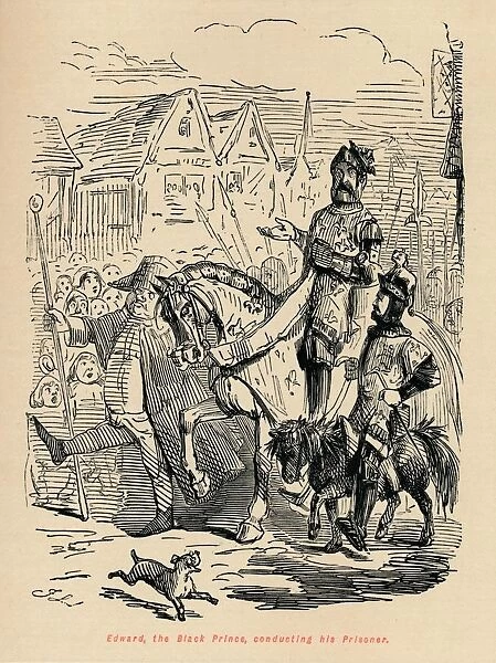 Edward the Black Prince, conducting his Prisoner, c1860, (c1860). Artist: John Leech