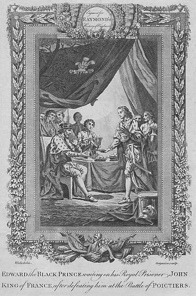 Edward the Black Prince waiting on his Royal Prisoner John, King of France, c1787