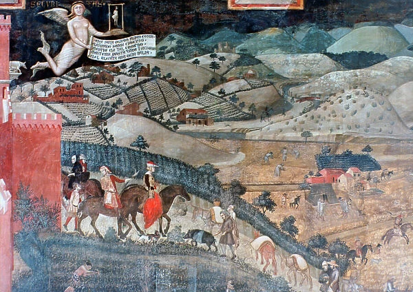 The Effects of Good Government in the Countryside, (detail), 1338-1340. Artist: Ambrogio Lorenzetti
