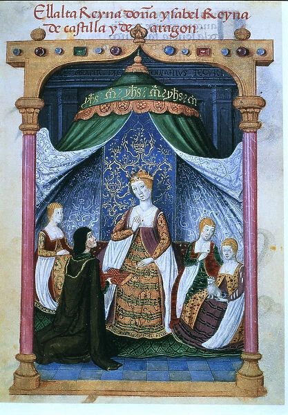 Elizabeth I The Catholic (145 -1504), Queen of Castile, in miniature Prayer of