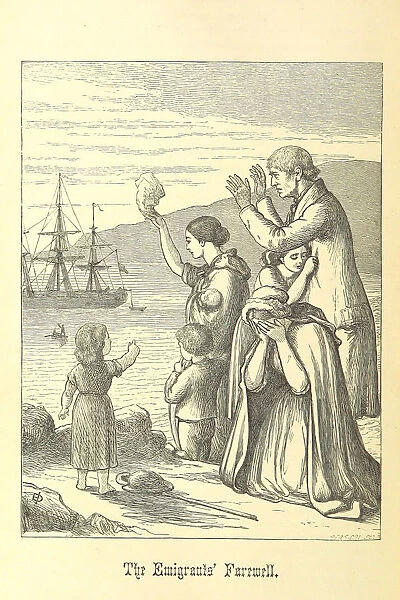 Emigrants Leave Ireland. From Illustrated History of Ireland by Mary Frances Cusack, 1868