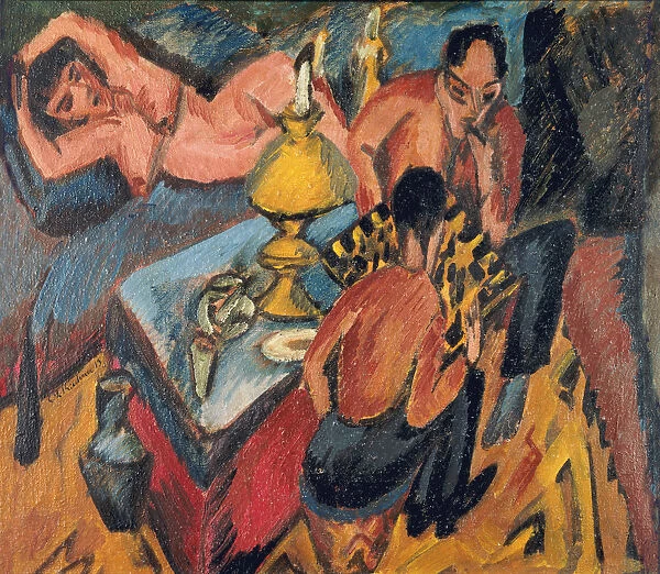 Erich Heckel and Otto Mueller playing Chess, 1913
