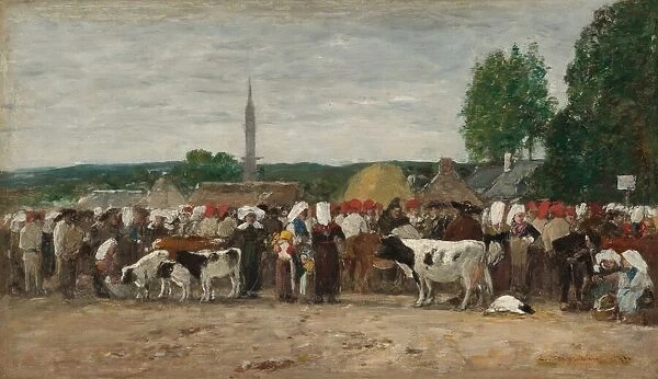 Fair in Brittany, 1874. Creator: Eugene Louis Boudin