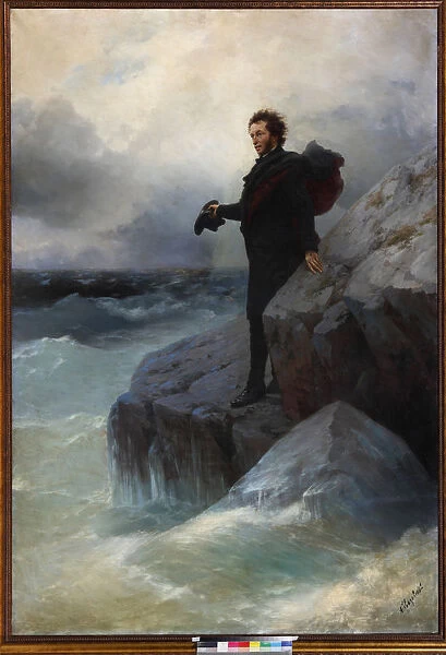 Farewell, free element, o Sea! Alexander Pushkin on the Black Sea, 1877. Creator: Aivazovsky
