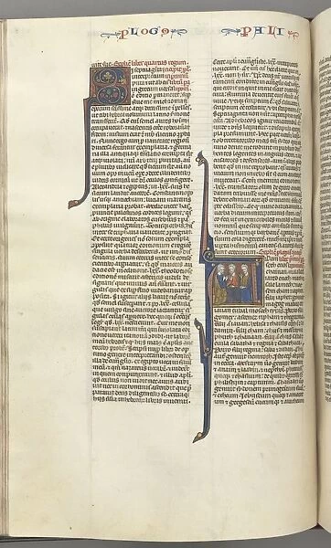 Fol. 148v, Chronicles I, historiated initial A, three descendants of Adam, c. 1275-1300