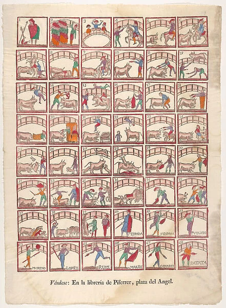 Forty-eight vignettes of bullfighting manoeuvers and scenes from the ring, ca. 1800-1850