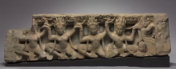 Frieze with Apsaras, late 1100s. Creator: Unknown