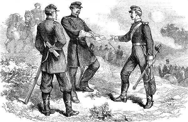 General McClellan at the battle of Antietam, American Civil War, 1862 (c1880)