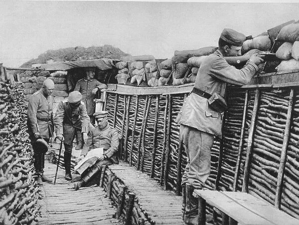 A German trench, World War I, 1915