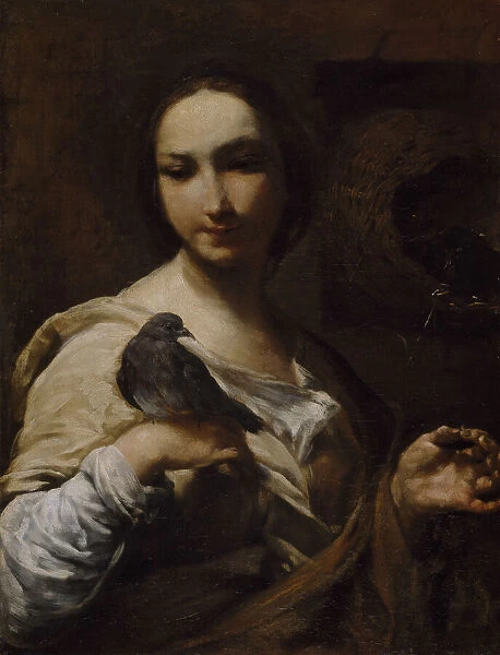 Girl Holding a Dove, 1721-27. Creator: Giuseppe Maria Crespi