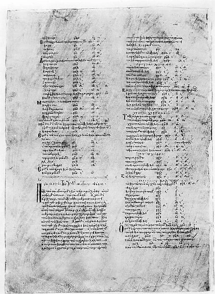 Greek manuscript of Ptolemys Geography. Artist: Claudius Ptolemy