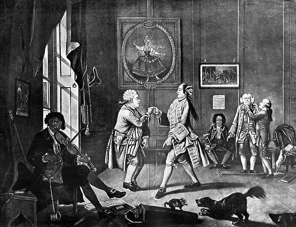 Grown Gentlemen Taught to Dance, 1768. Artist: B Clowes