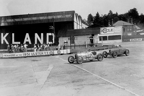 Harker Special of WE Harker and Bugatti Type 37 of John Appleton, BARC meeting, Brooklands, 1933