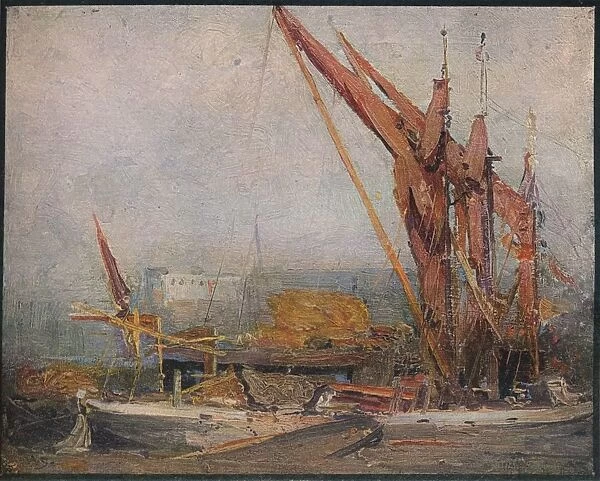 Hay Barges on the Thames, 1905. Artist: Arthur Streeton
